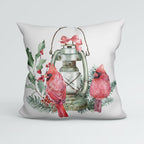 CUSHION Panel Christmas Cardinal Lantern Grey CP-770