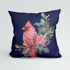 CUSHION Panel Christmas Cardinal Navy CP-772