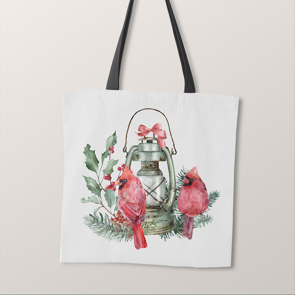 TOTE Panel Christmas Cardinals Lantern Grey TP-815