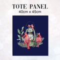 TOTE Panel Christmas Cardinals Lantern Navy TP-816