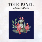 TOTE Panel Christmas Cardinals Lantern Navy TP-816