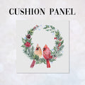CUSHION Panel Christmas Cardinal Wreath Grey CP-773