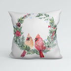 CUSHION Panel Christmas Cardinal Wreath Grey CP-773
