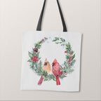 TOTE Panel Christmas Cardinals Wreath Grey TP-818