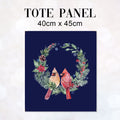TOTE Panel Christmas Cardinals Wreath Navy TP-819