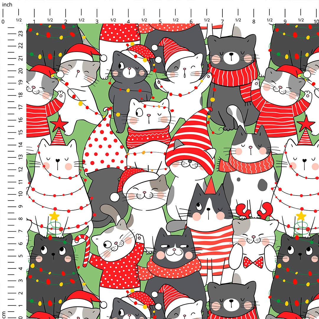 Christmas Cats Fabric