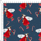 Christmas Cows Navy Fabric
