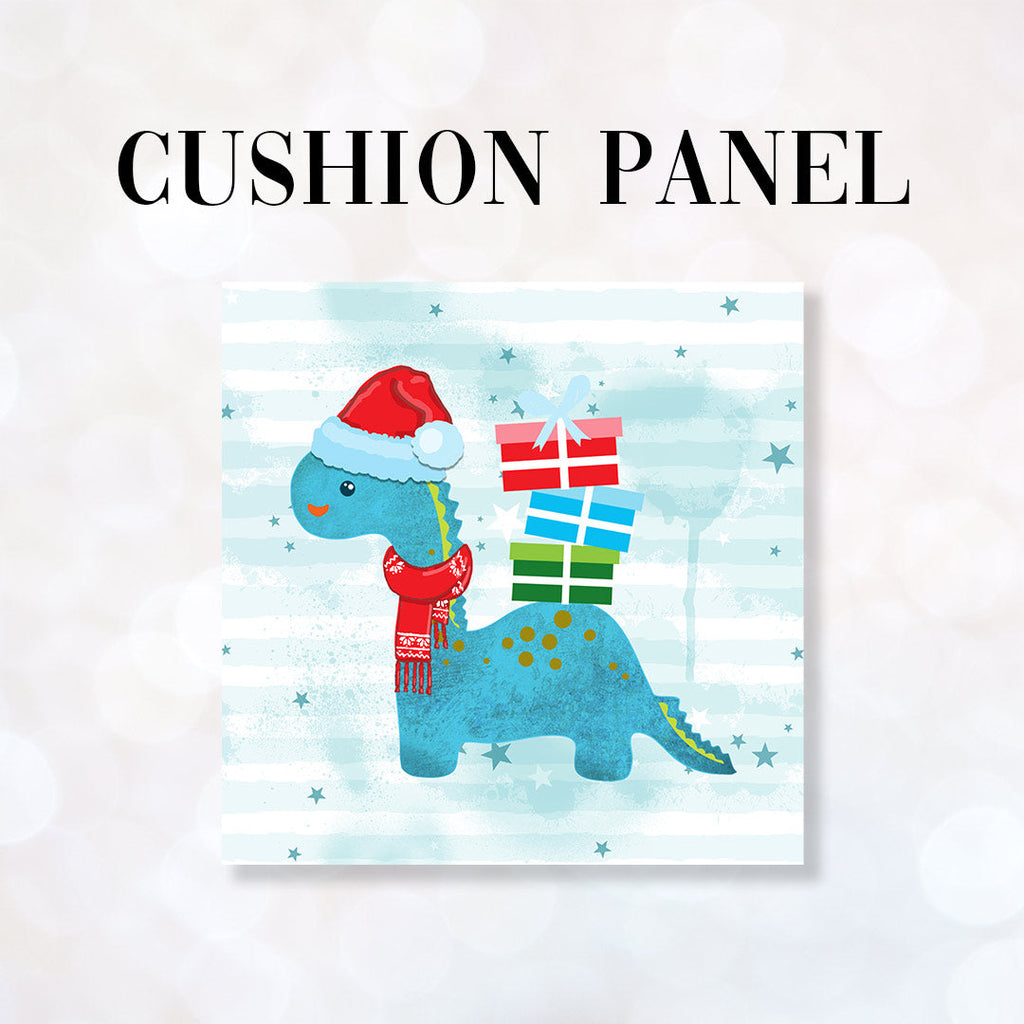 CUSHION Fabric Panel Christmas Dino CP-1207