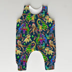 Christmas Dino Blue Fabric