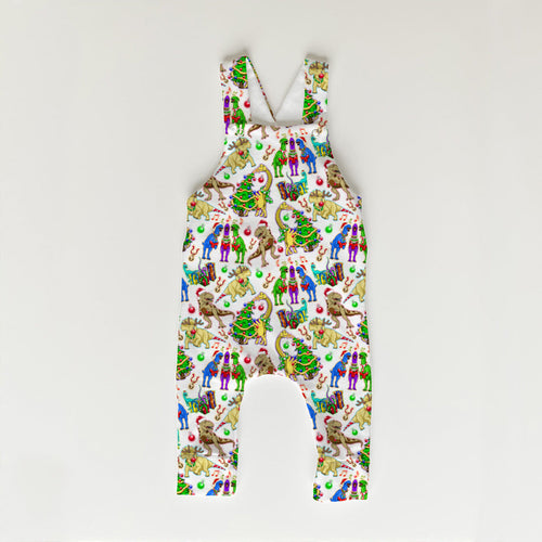 Christmas Dino White Fabric