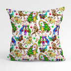 Christmas Dino White Fabric