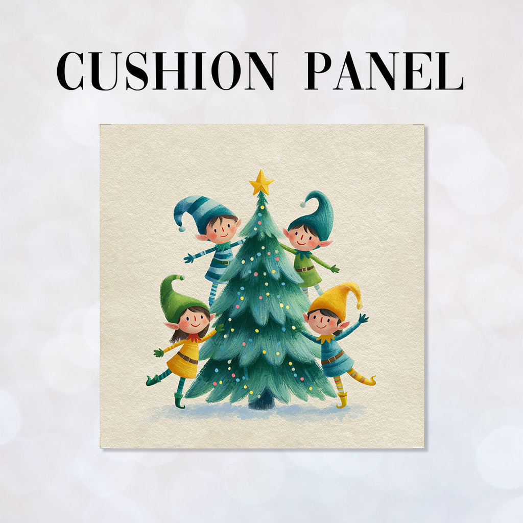 CUSHION Panel Christmas Elves CP-776