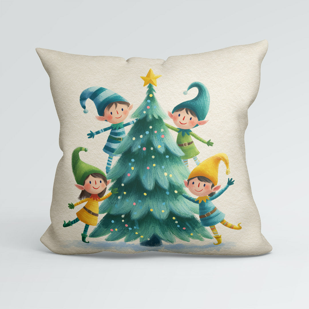 CUSHION Panel Christmas Elves CP-776