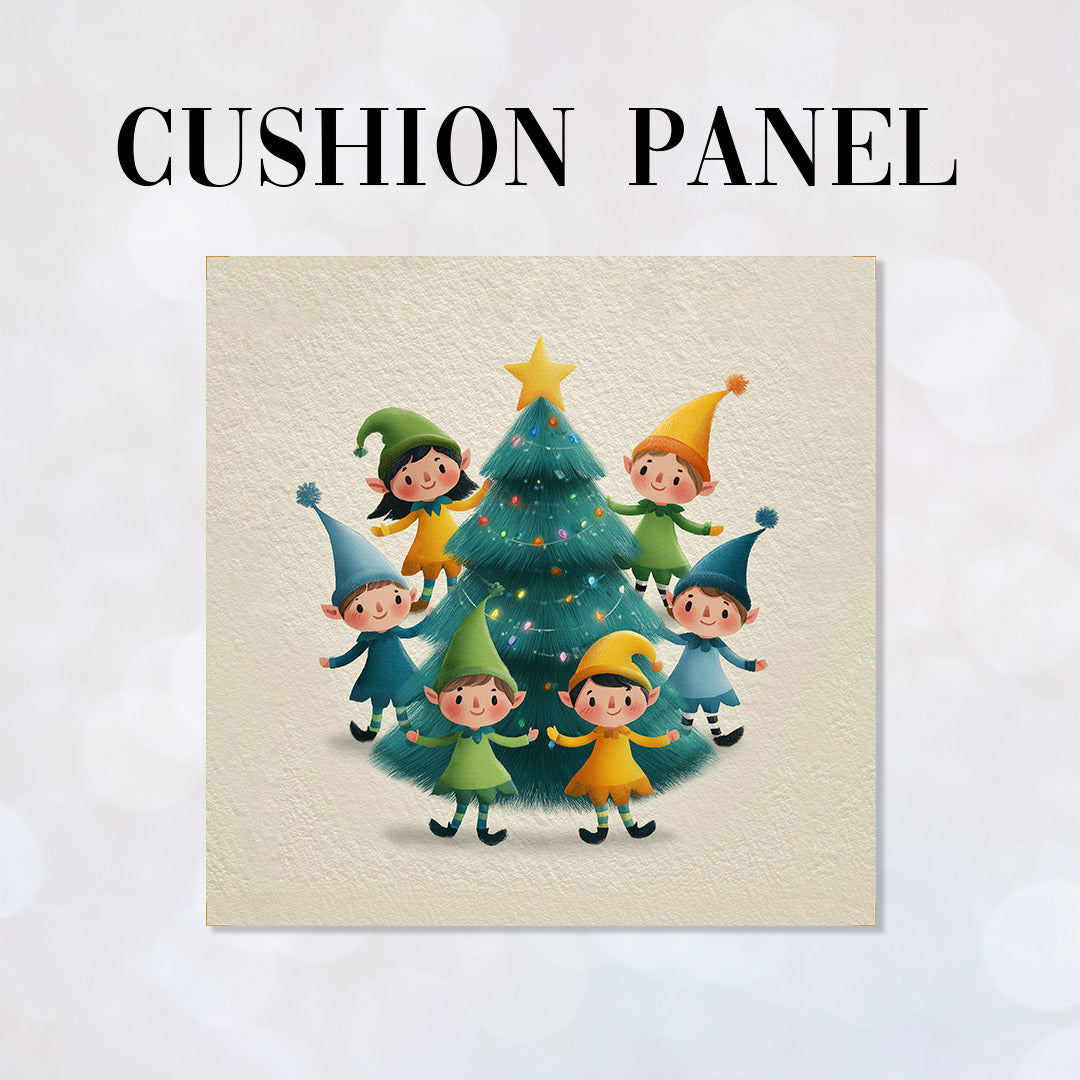 CUSHION Panel Christmas Elves 2 CP-775