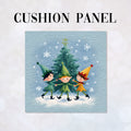 CUSHION Panel Christmas Elves Blue CP-777