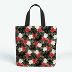 Christmas Floral Black Fabric