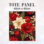 TOTE Panel Christmas Floral Dark TP-823