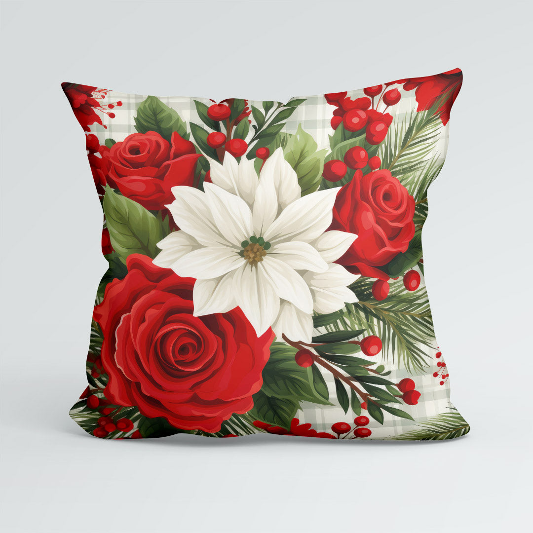 CUSHION Panel Christmas Floral Light CP-779