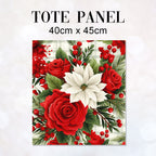 TOTE Panel Christmas Floral Light TP-824