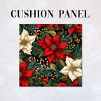 CUSHION Panel Christmas Floral Poinsettia CP-780