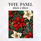 TOTE Panel Christmas Floral Poinsettia TP-825