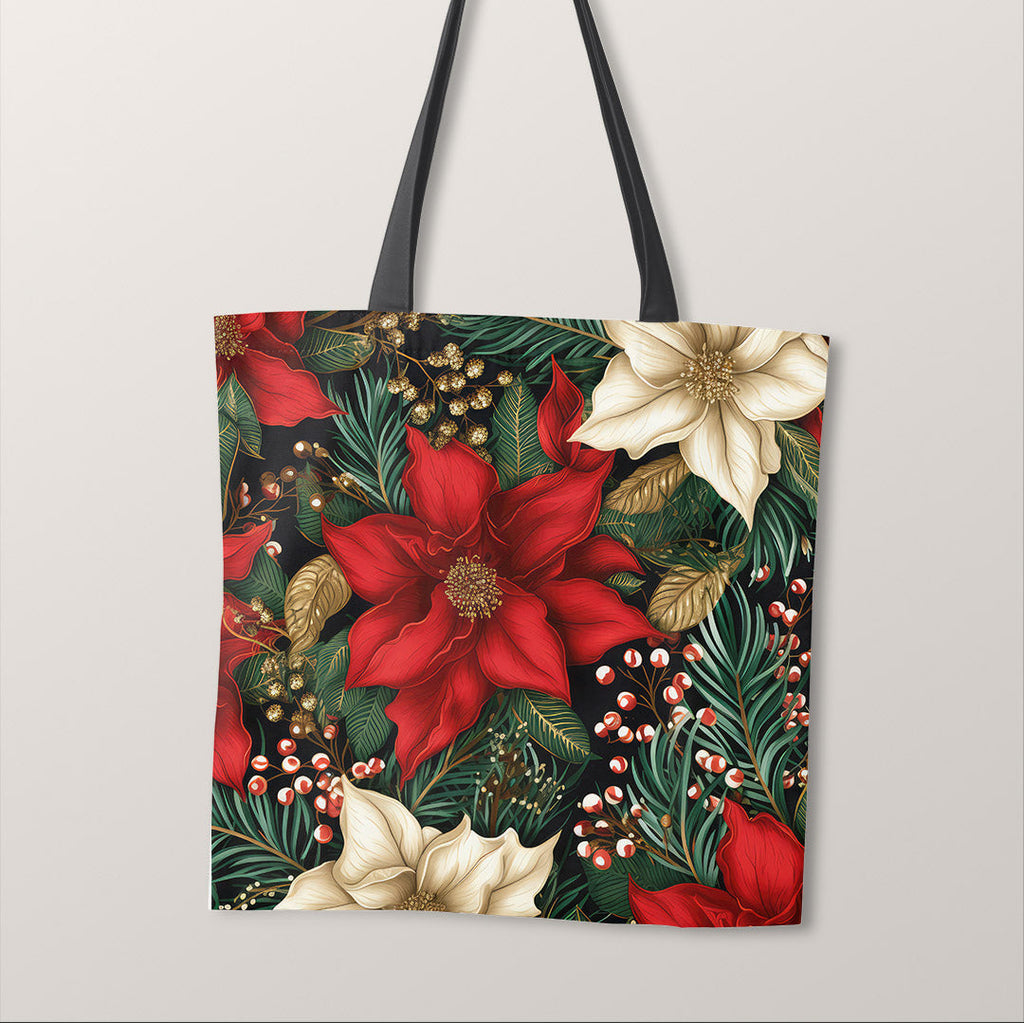 TOTE Panel Christmas Floral Poinsettia TP-825
