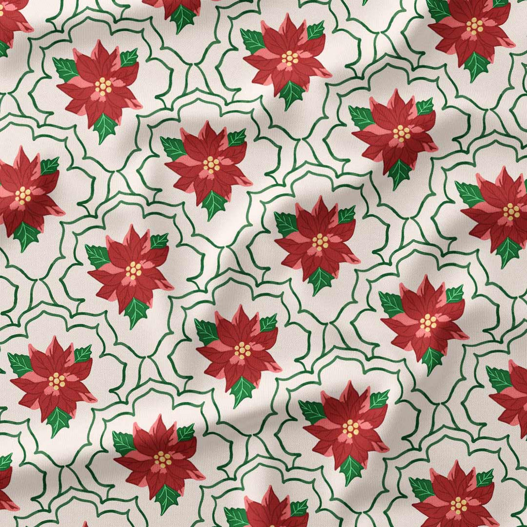 Christmas Flowers Fabric