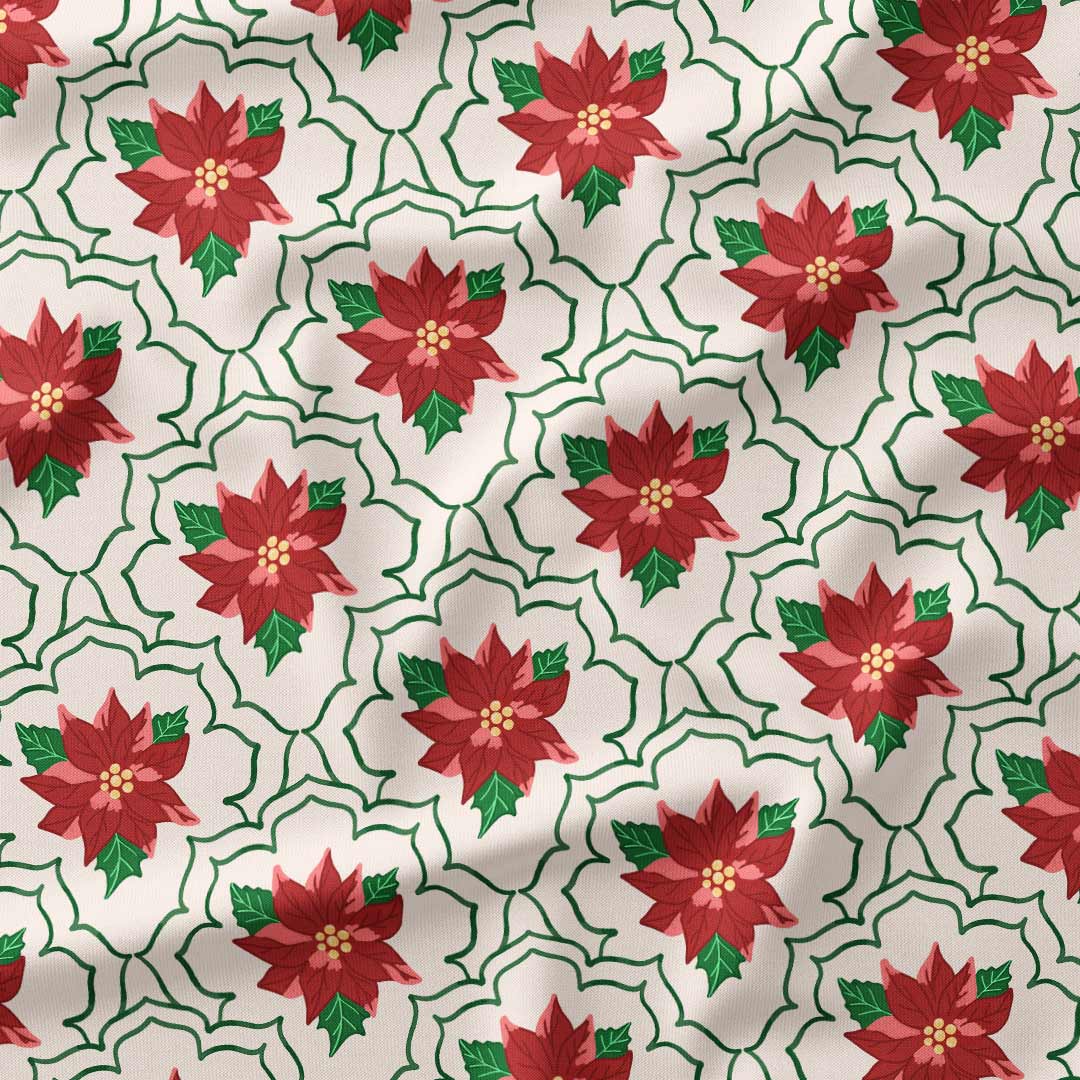 Christmas Flowers Fabric