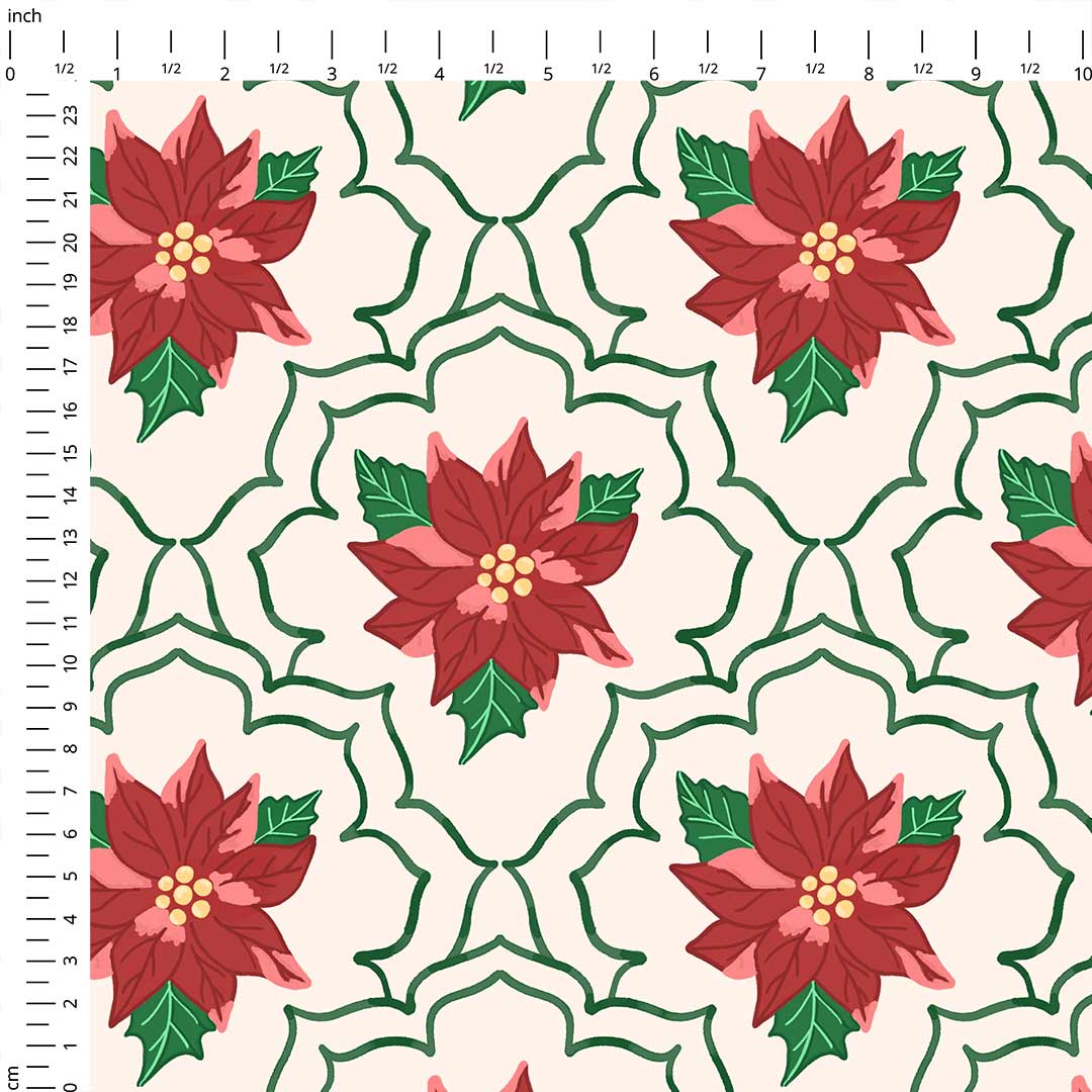 Christmas Flowers Fabric