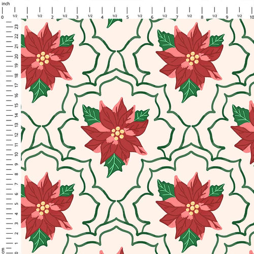Christmas Flowers Fabric