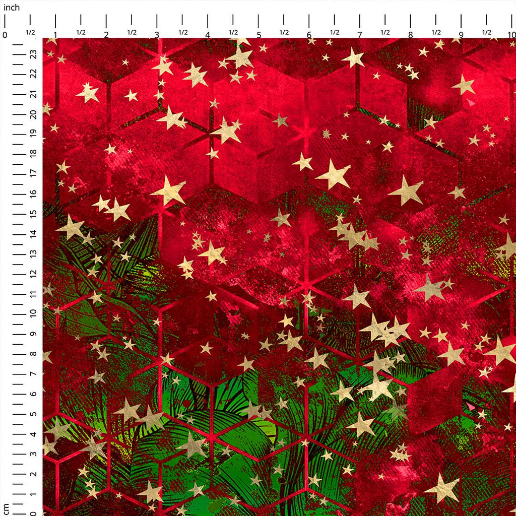 Christmas Geo Stars Fabric