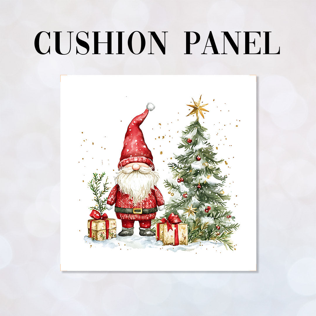CUSHION Panel Santa Gnome White CP-782