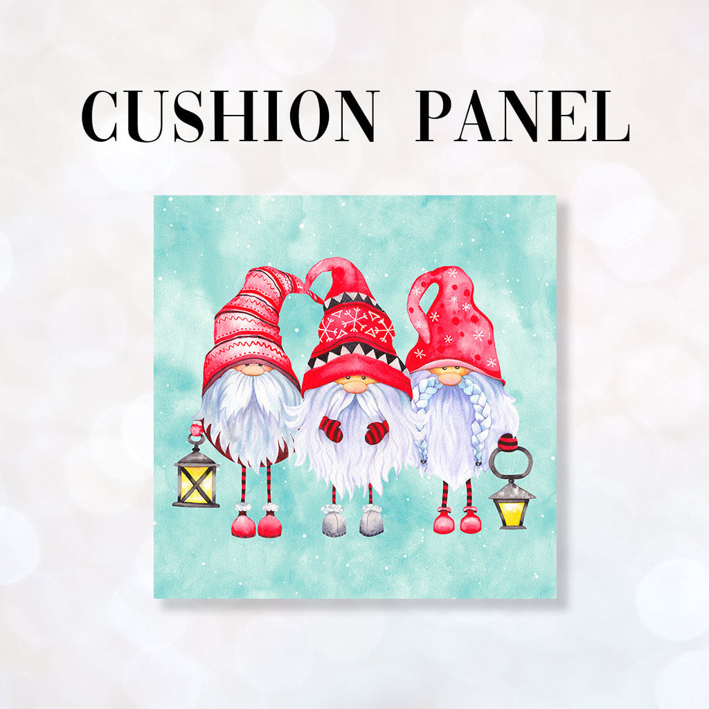 CUSHION Fabric Panel Christmas Gnomes CP-1211