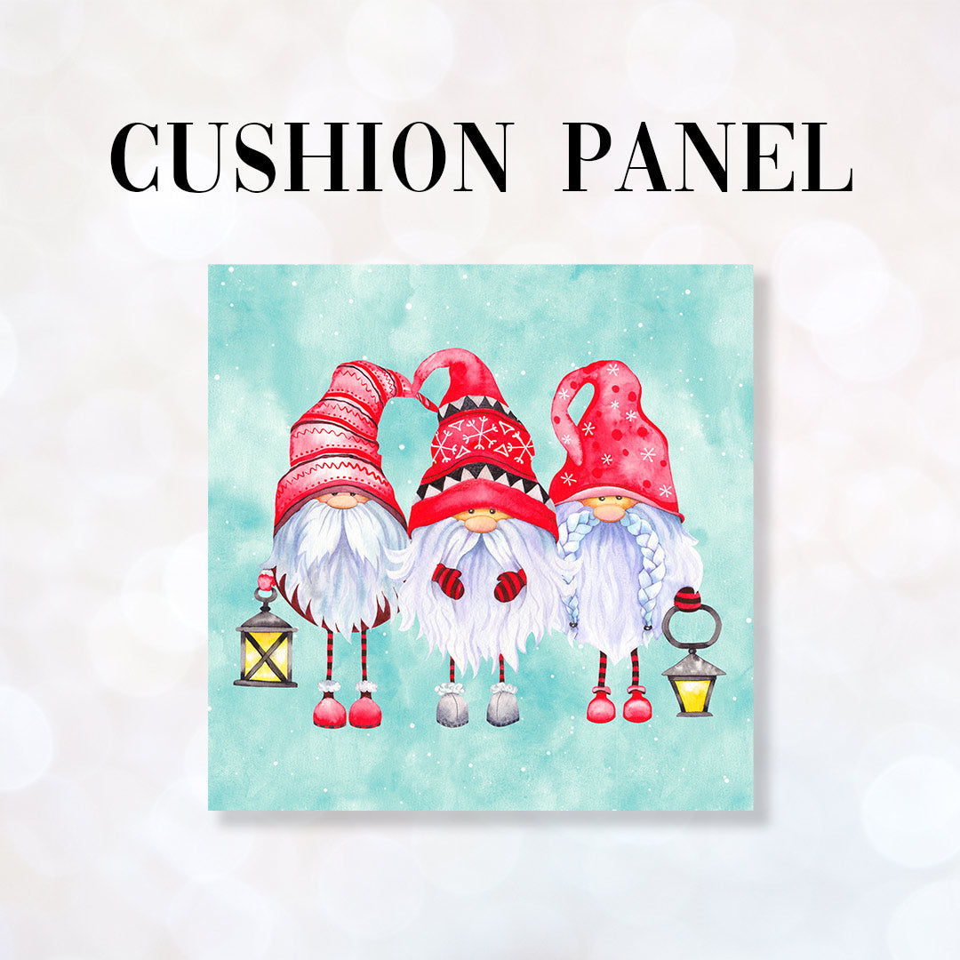 CUSHION Fabric Panel Christmas Gnomes CP-1211