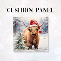 CUSHION Fabric Panel Christmas Highland Cow 3 CP-1215