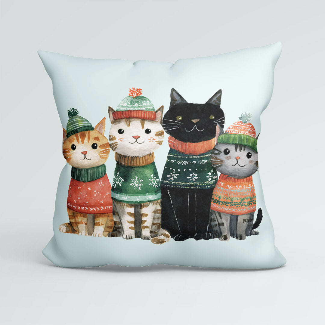 CUSHION Panel Christmas Jumper Cats CP-784