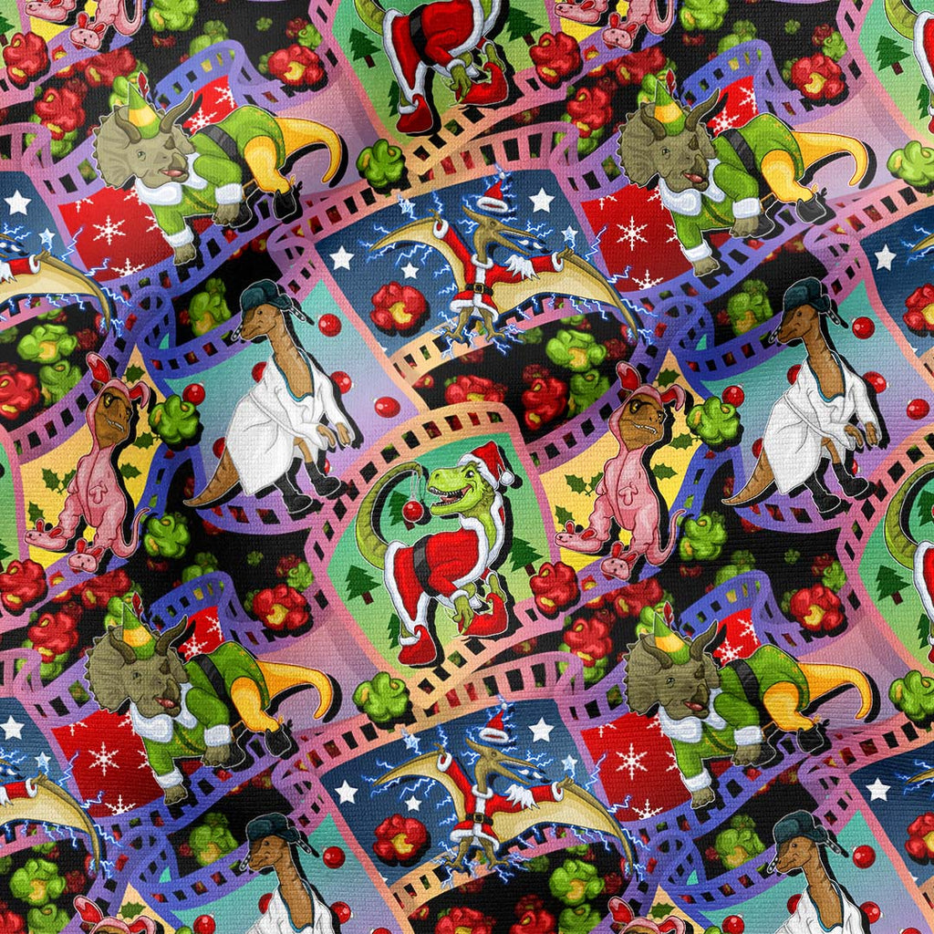 Christmas Movie Dinos Fabric