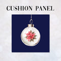 CUSHION Panel Christmas Poinsettia Bauble Navy CP-786