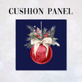 CUSHION Panel Christmas Red Bauble Navy CP-789