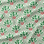Christmas Scalloped Mistletoe Fabric