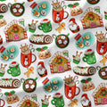 Christmas Snacks White Fabric