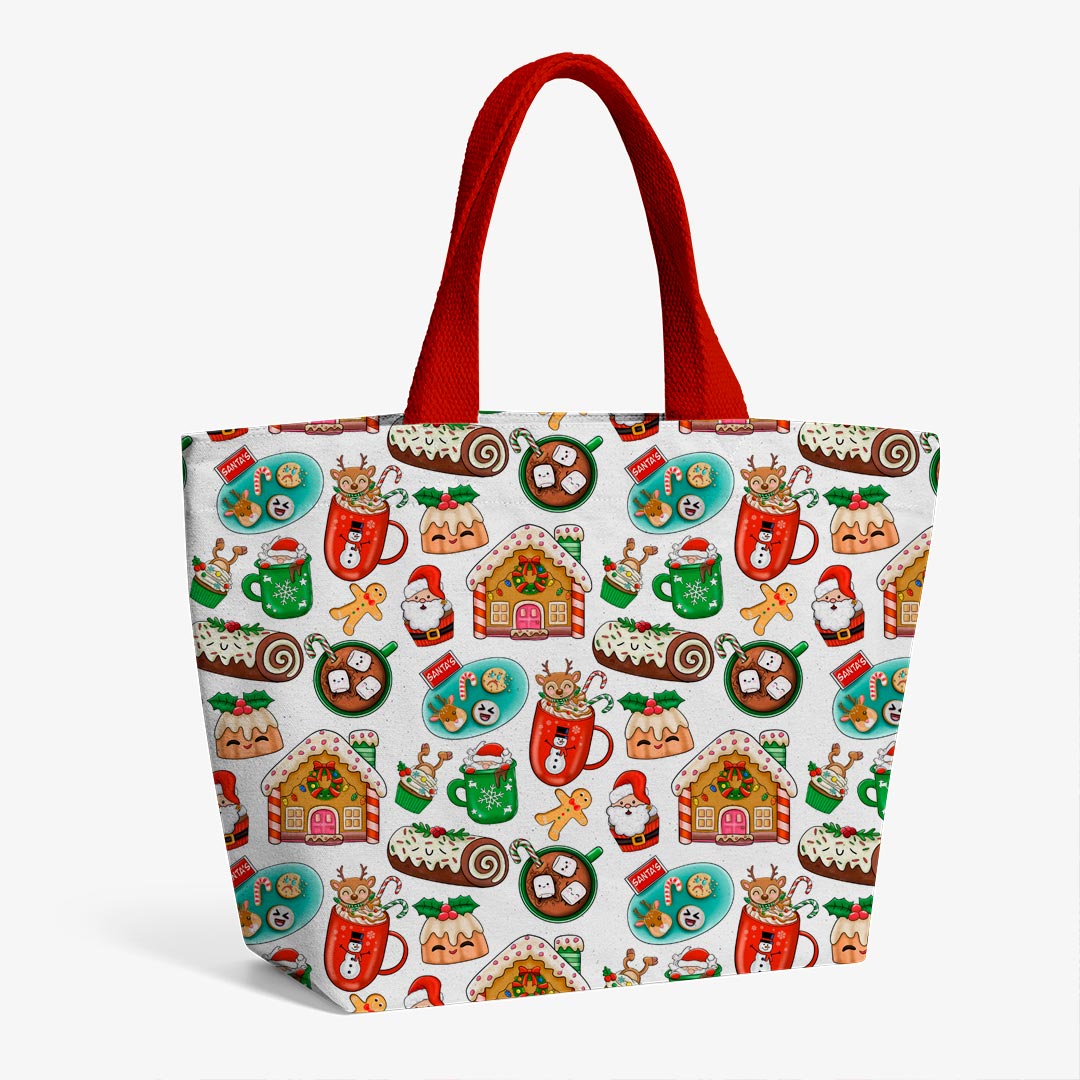 Christmas Snacks White Fabric