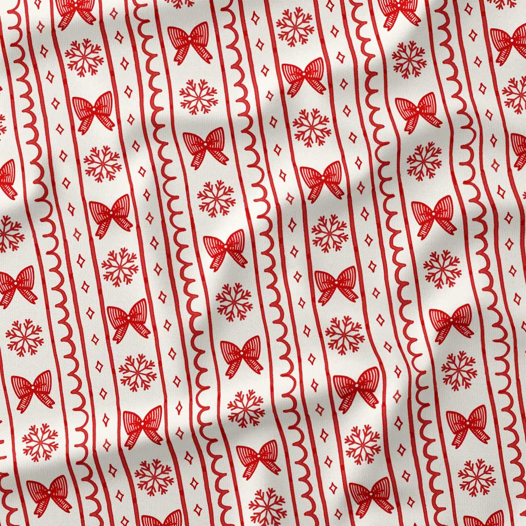 Christmas Snowflake Coquette Fabric