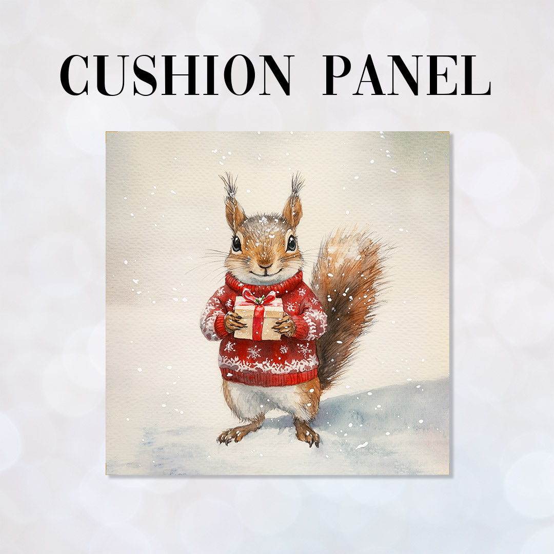 CUSHION Panel Christmas Squirrel CP-790