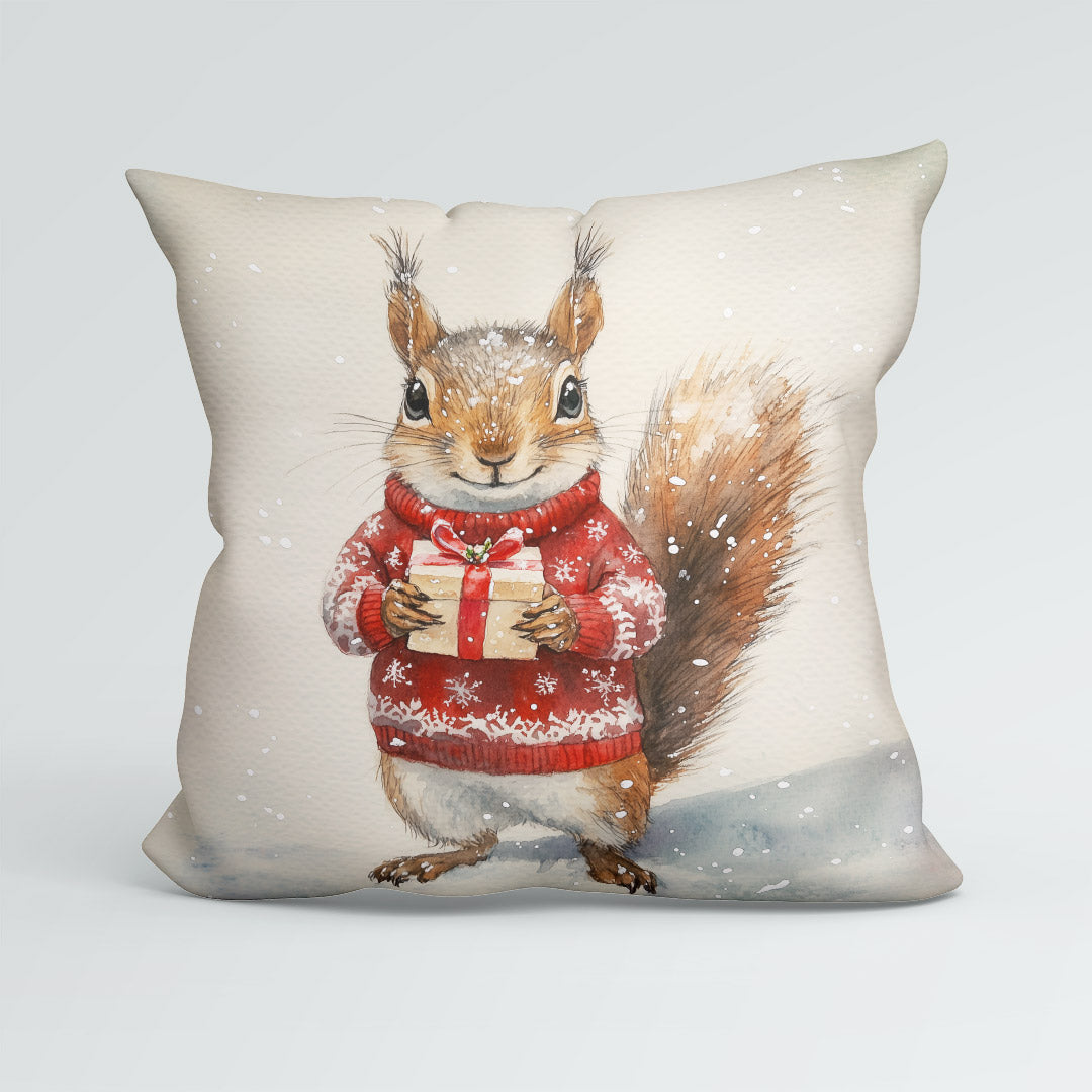 CUSHION Panel Christmas Squirrel CP-790