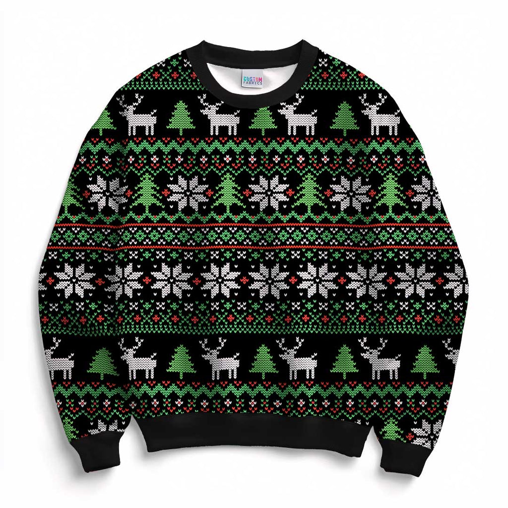 Christmas Sweater Black Fabric