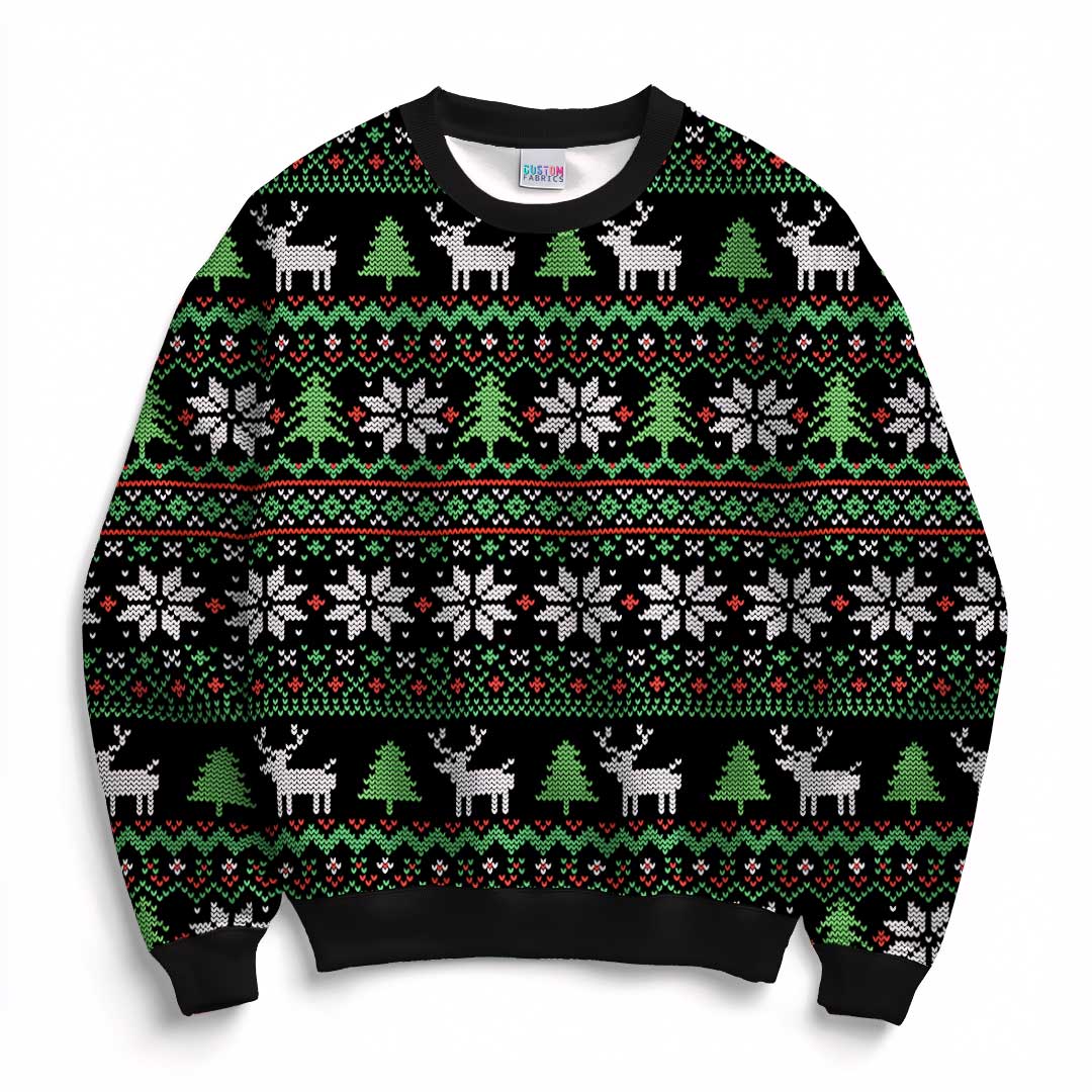 Christmas Sweater Black Fabric