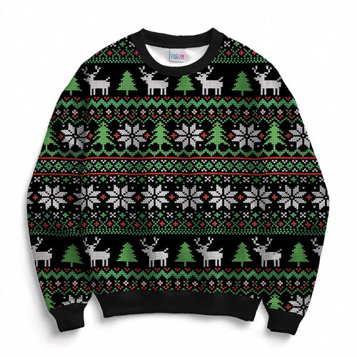 Christmas Sweater Black Fabric