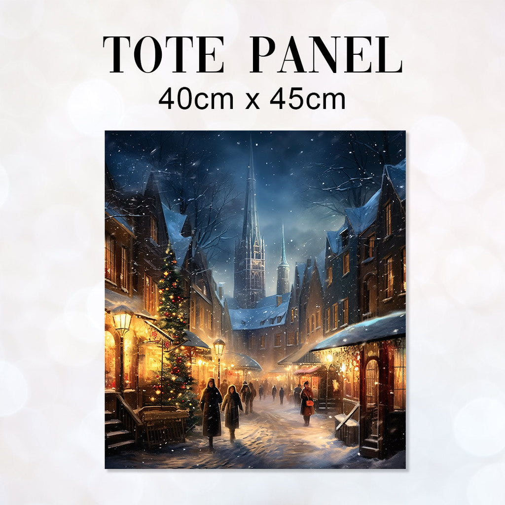 TOTE Christmas Town Fabric Bag Panel