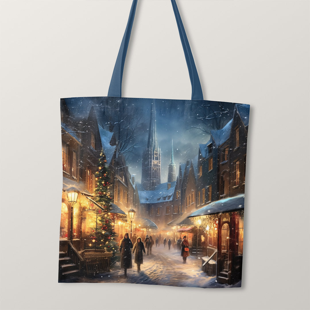TOTE Christmas Town Fabric Bag Panel